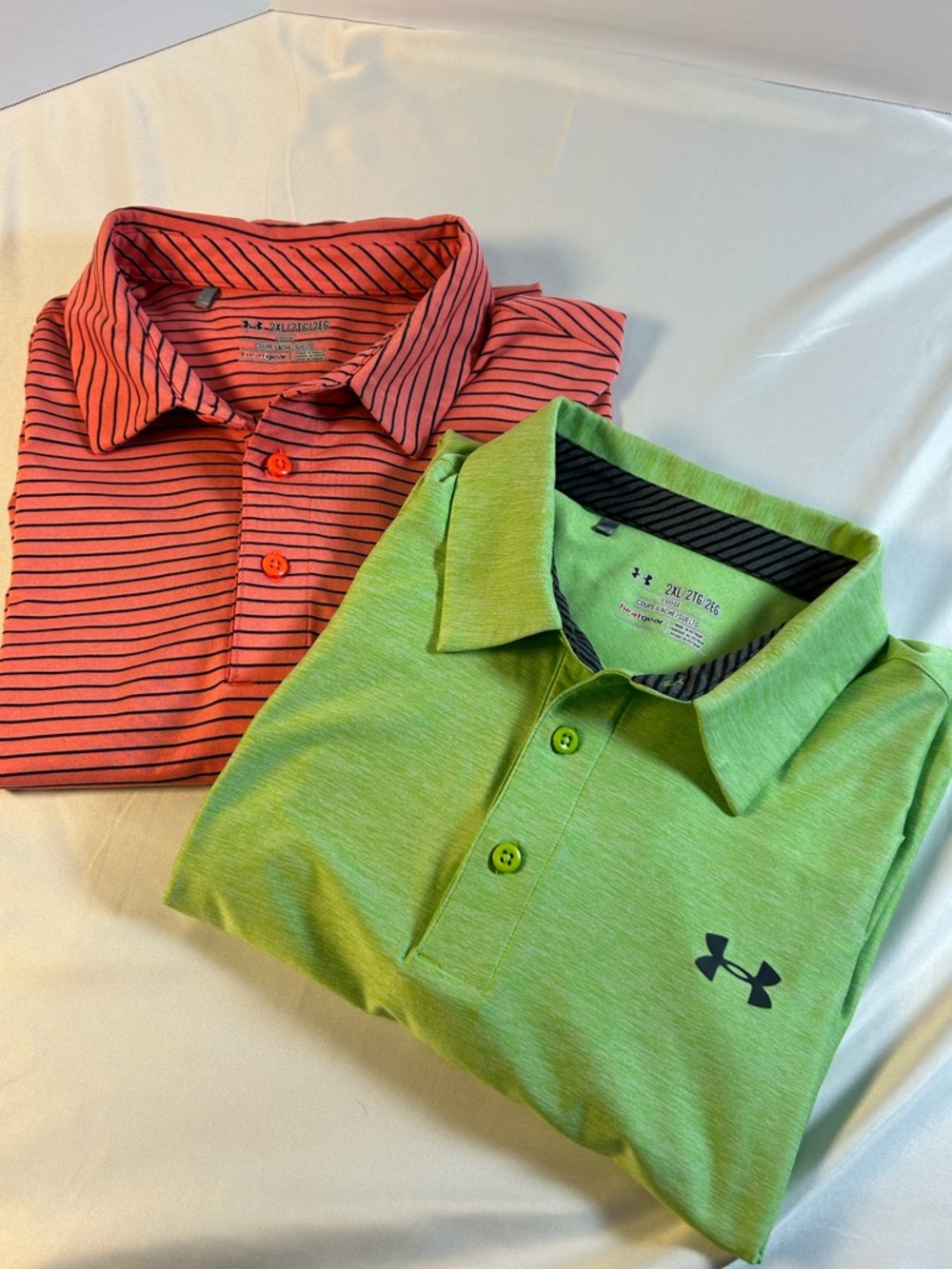 Under Armour Men’s Heatgear Loose Polo Shirt, Short Sleeve Golf Lot of 2 ( 2XL)